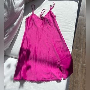 Pink Satin Slip Dress